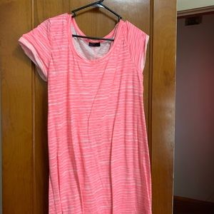 Hot pink and white dress